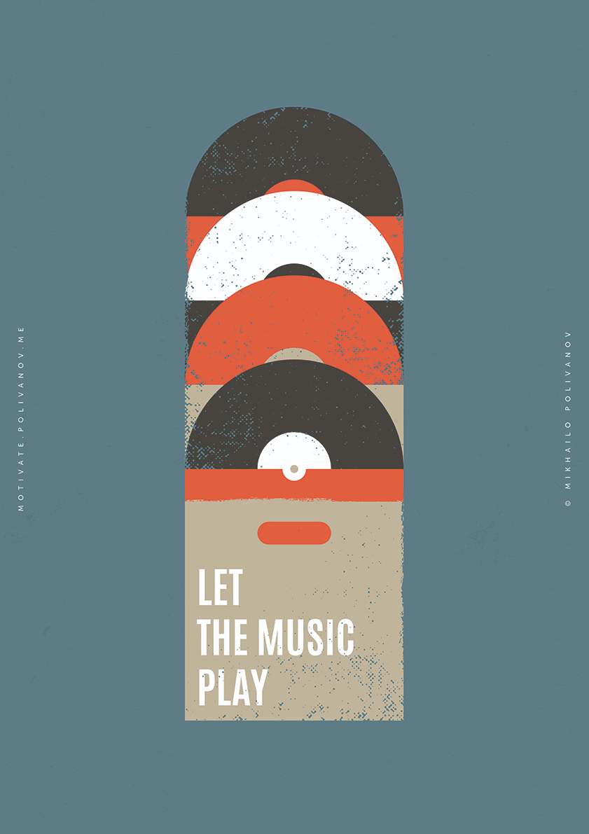 

Большой постер на стену Let The Music Play 50х70 см без рамы, MMVINYLBOX