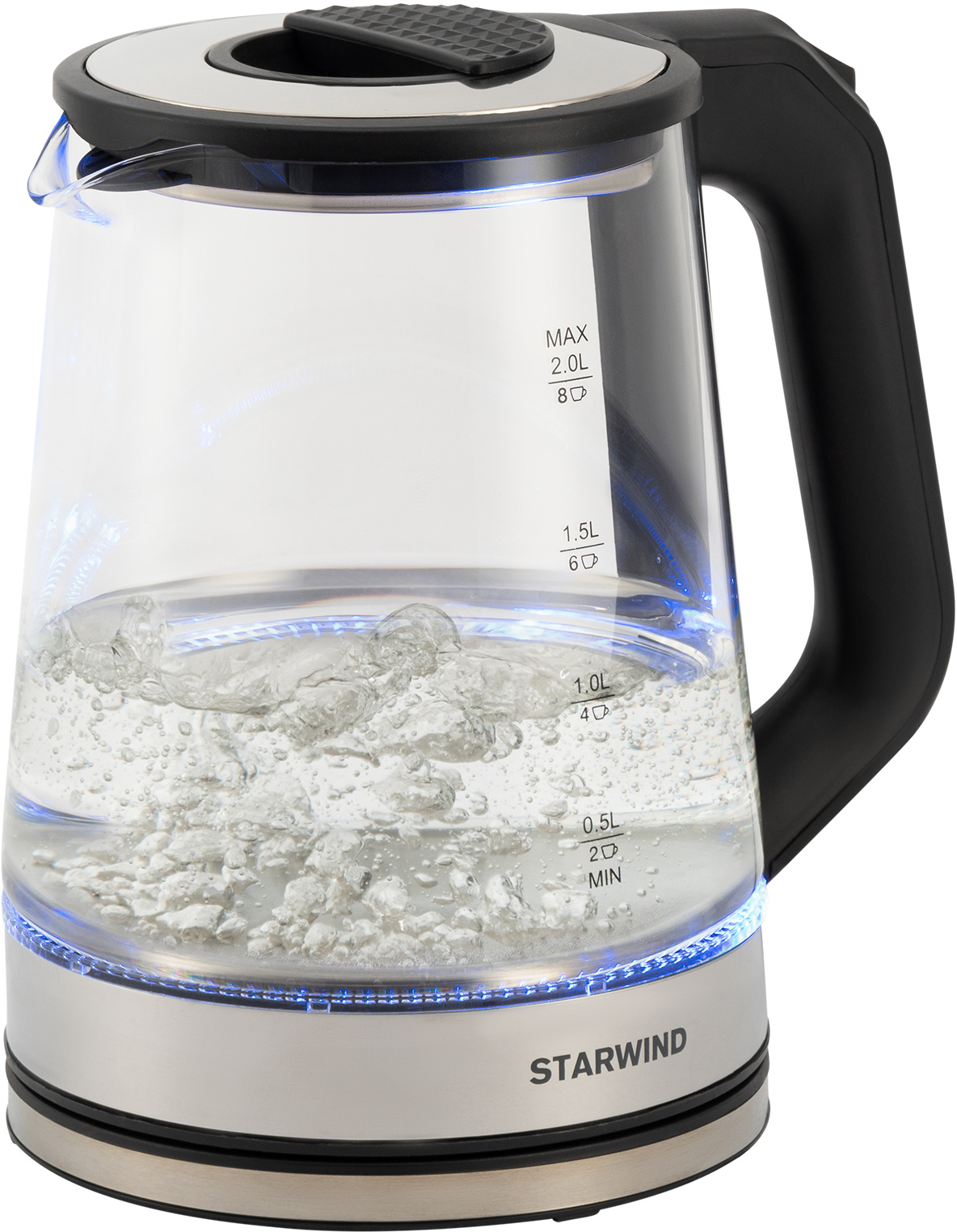 Чайник электрический STARWIND SKG5778 2 л черный, прозрачный заварной чайник tescoma