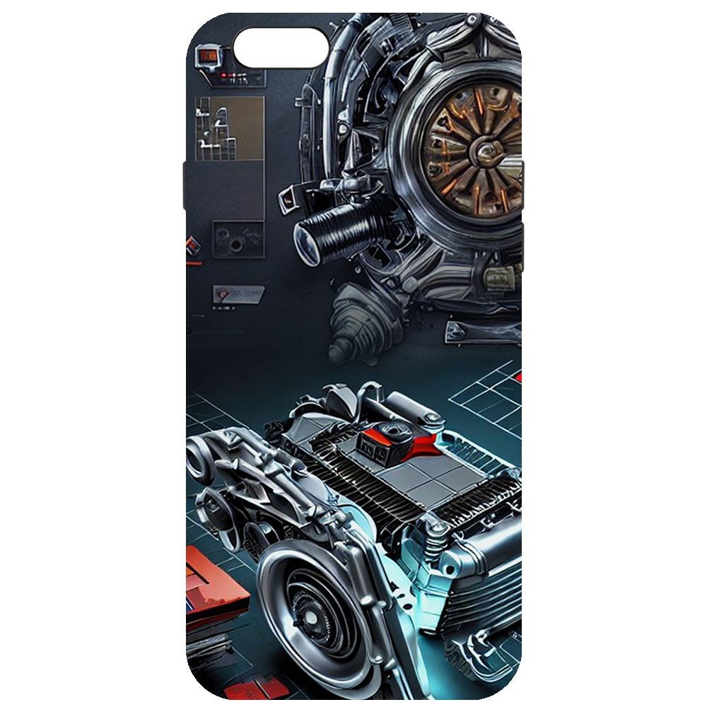 

Чехол-накладка Софт Моторы для iPhone 6/6s, Черный
