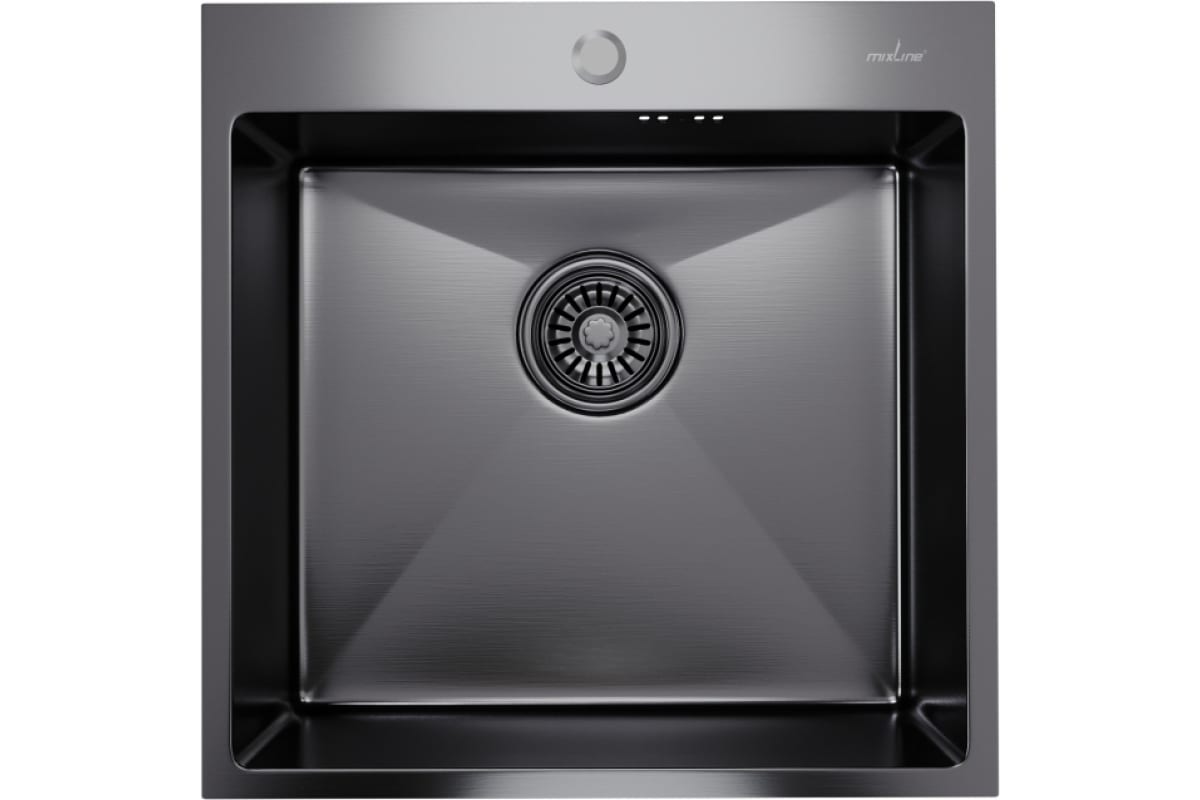 Кухонная мойка MIXLINE Pro 547230, нержавеющая сталь, 50см х 50см, черный