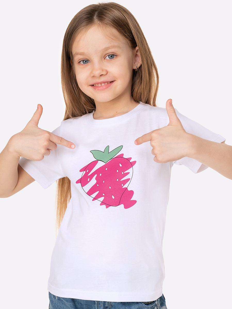 

Футболка детская HappyFox HF66031D, клубника.белый, 104, HF66031D