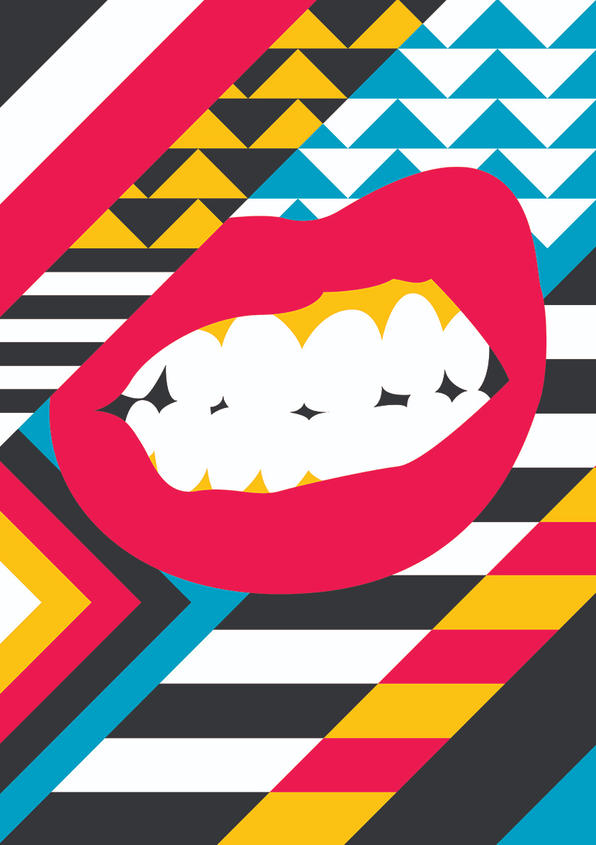 

Большой постер на стену Geometry Lips 50х70 см без рамы, MMANGRYLIPS