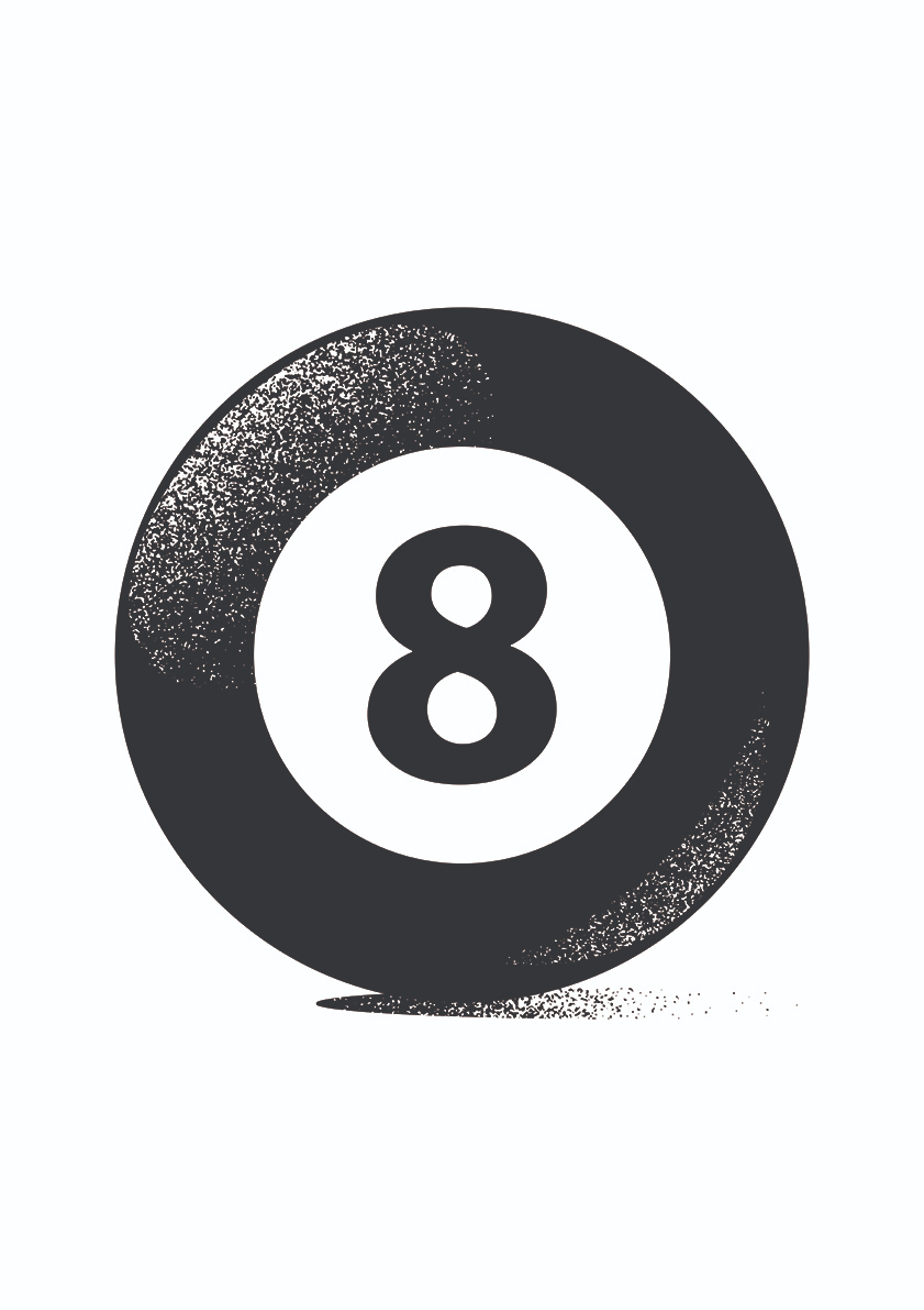 

Большой постер на стену 8 Ball 40х50 см без рамы, MM8BALLBW