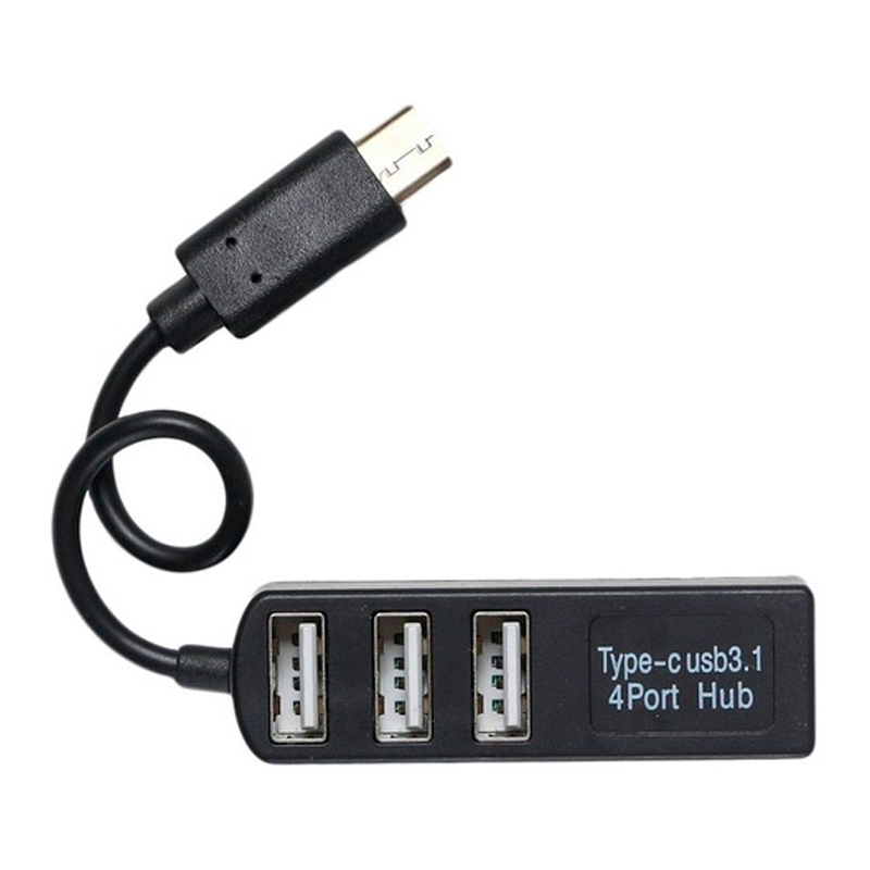 

Разветвитель NoBrand USB Type-C - 4xUSB A вилка-розетка м (PX/HUB-4USBC3.1) черный