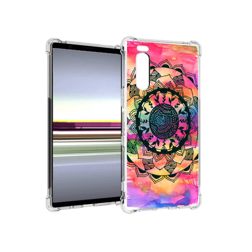 

Чехол MyPads Tocco для Sony Xperia 5 яркая абстракция круглый цветок (PT139963.234.704), Прозрачный, Tocco