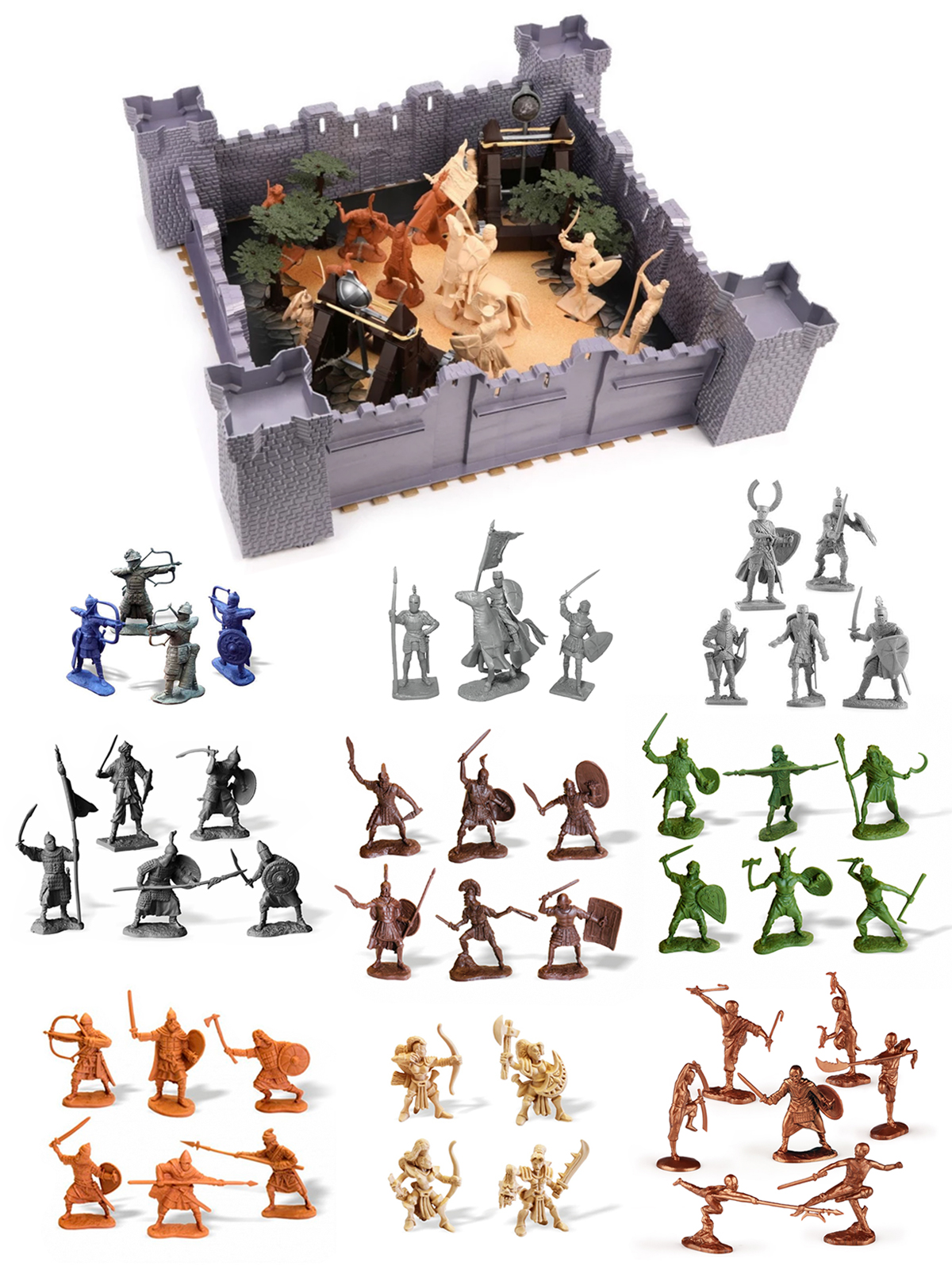 фото Игровой набор биплант "крепость"+9 наборов солдатиков мегасолдатики