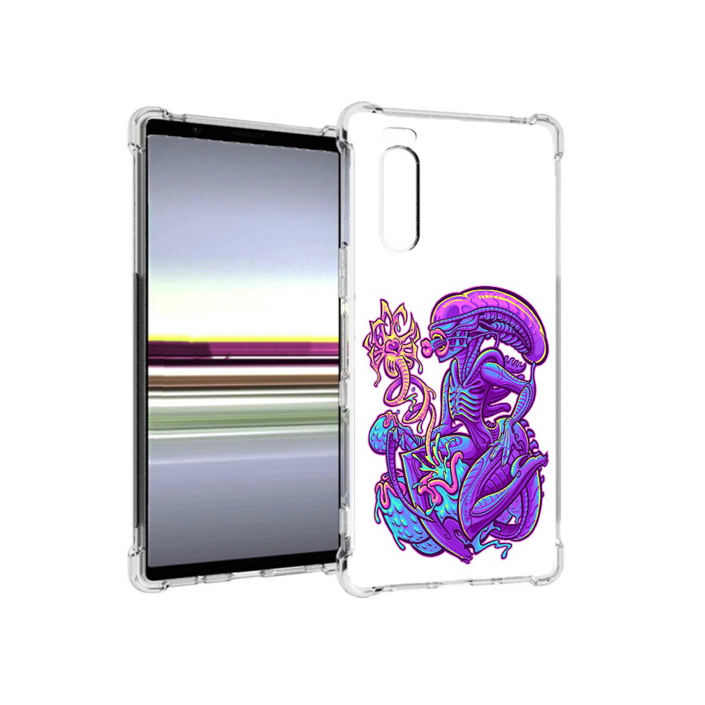 

Чехол MyPads Tocco для Sony Xperia 5 чужой фиолетовый цвет (PT139963.234.693), Прозрачный, Tocco