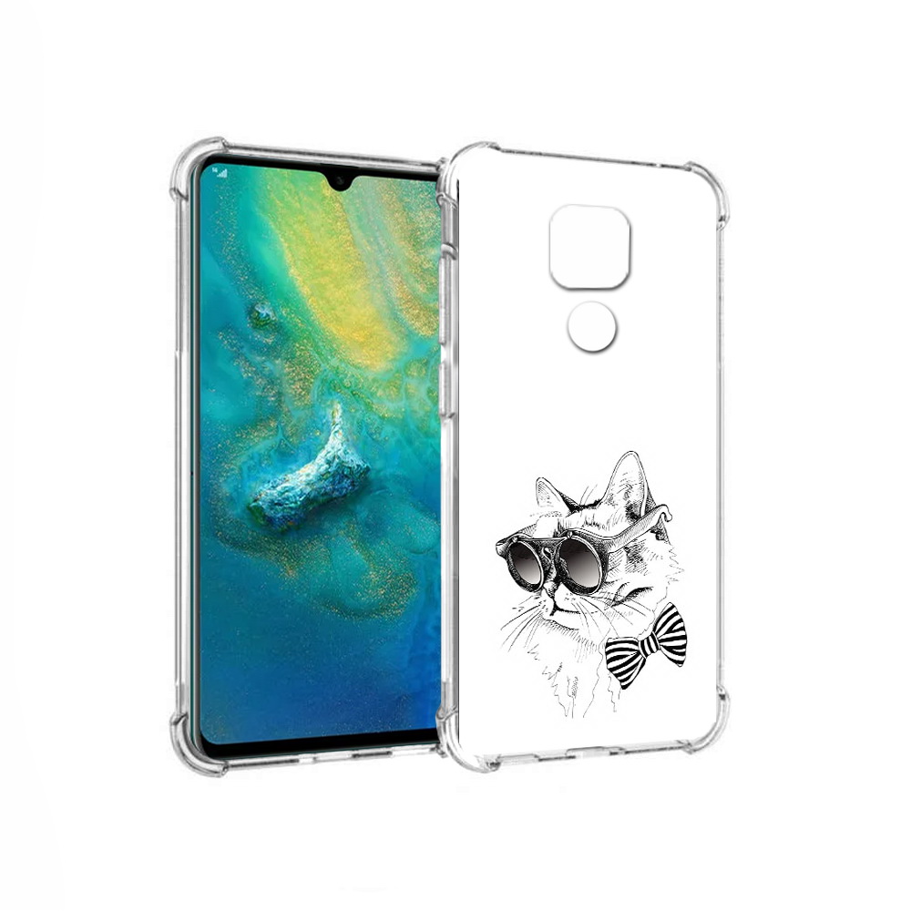 Чехол MyPads Tocco для Huawei Mate 20x крутая кошка в очках (PT124578.30.421)