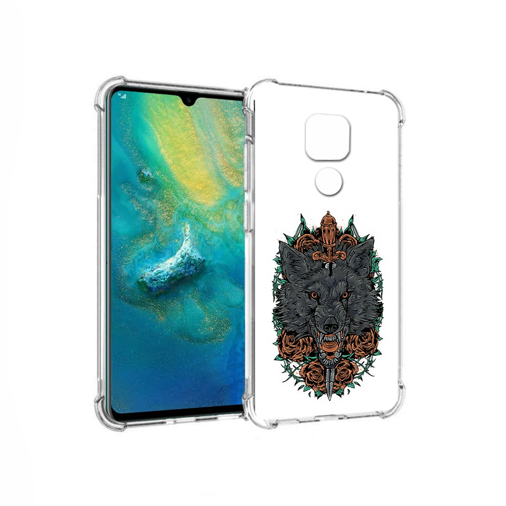 

Чехол MyPads Tocco для Huawei Mate 20x красивый злой волк (PT124578.30.409), Прозрачный, Tocco