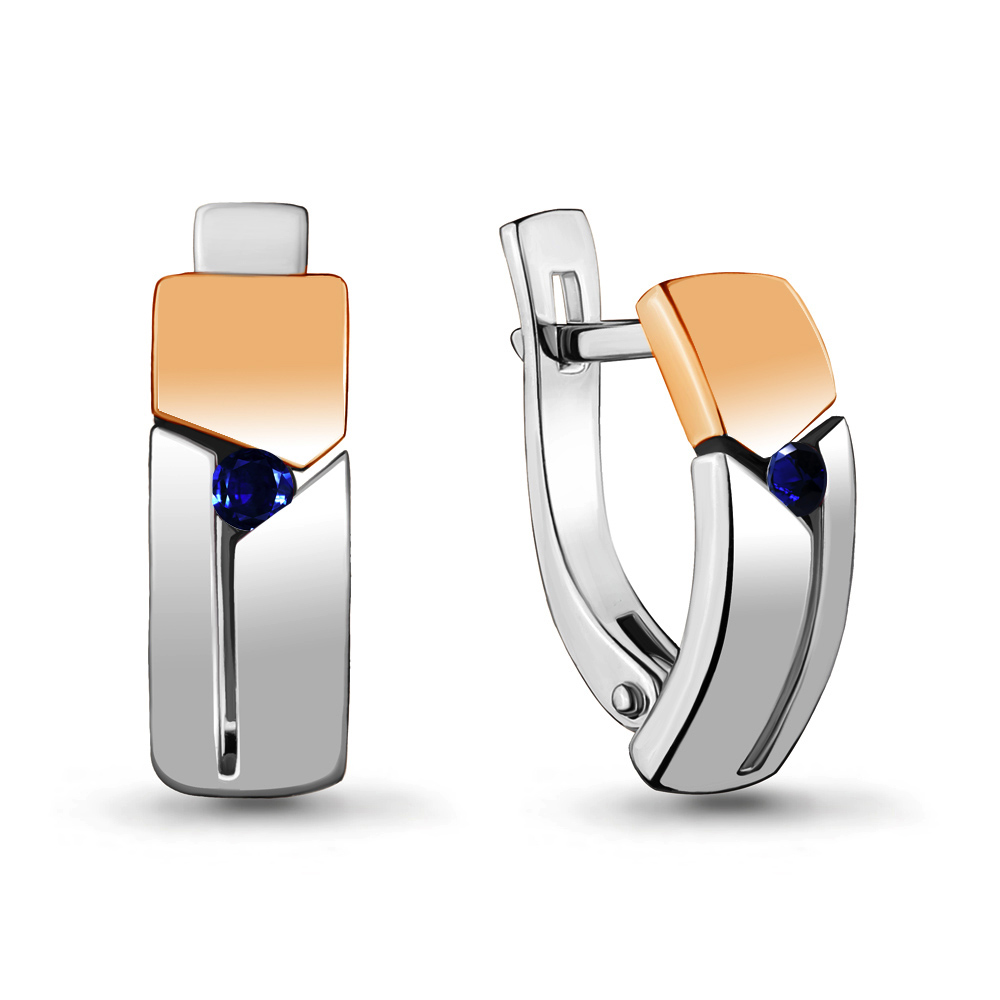 

Серьги из красного золота с сапфиром Aquamarine 941874к, 941874к_585_кз