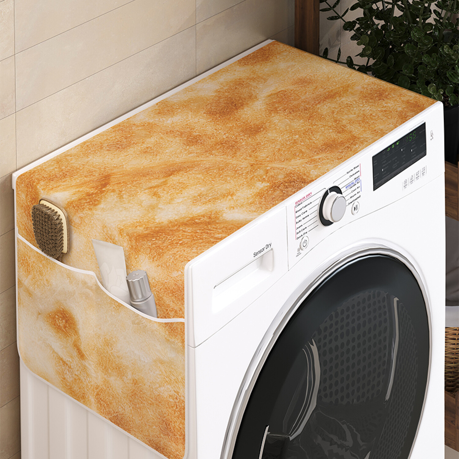 

Чехол накидка для стиральной машины Ambesonne с рисунком 35 на 120, Румяный блинчик