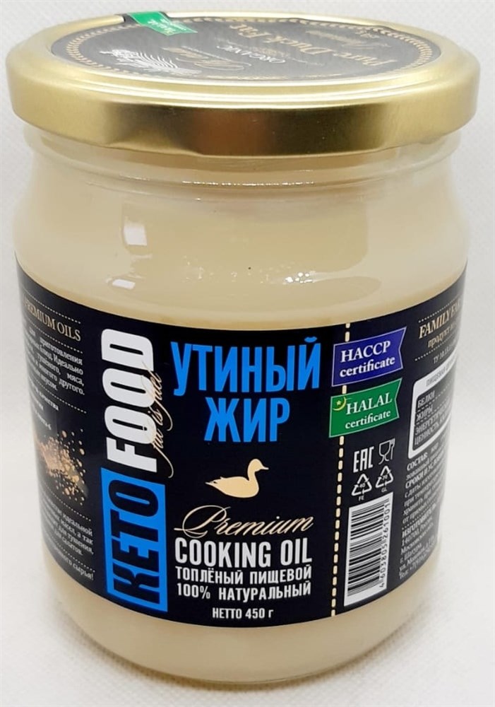 

Жир утиный пищевой (топленый), 450г