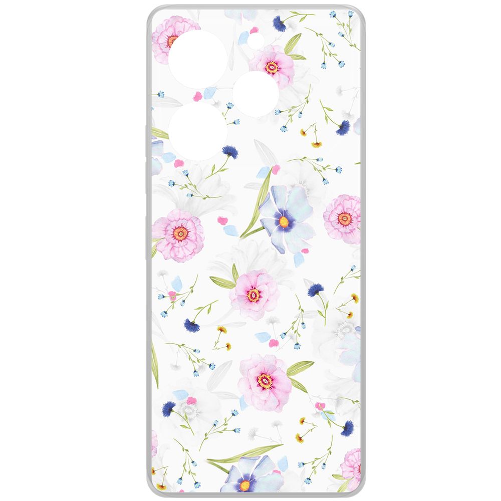 

Чехол-накладка Krutoff Clear Case Цветочный паттерн 3 для TECNO Pova 6 Pro, Прозрачный