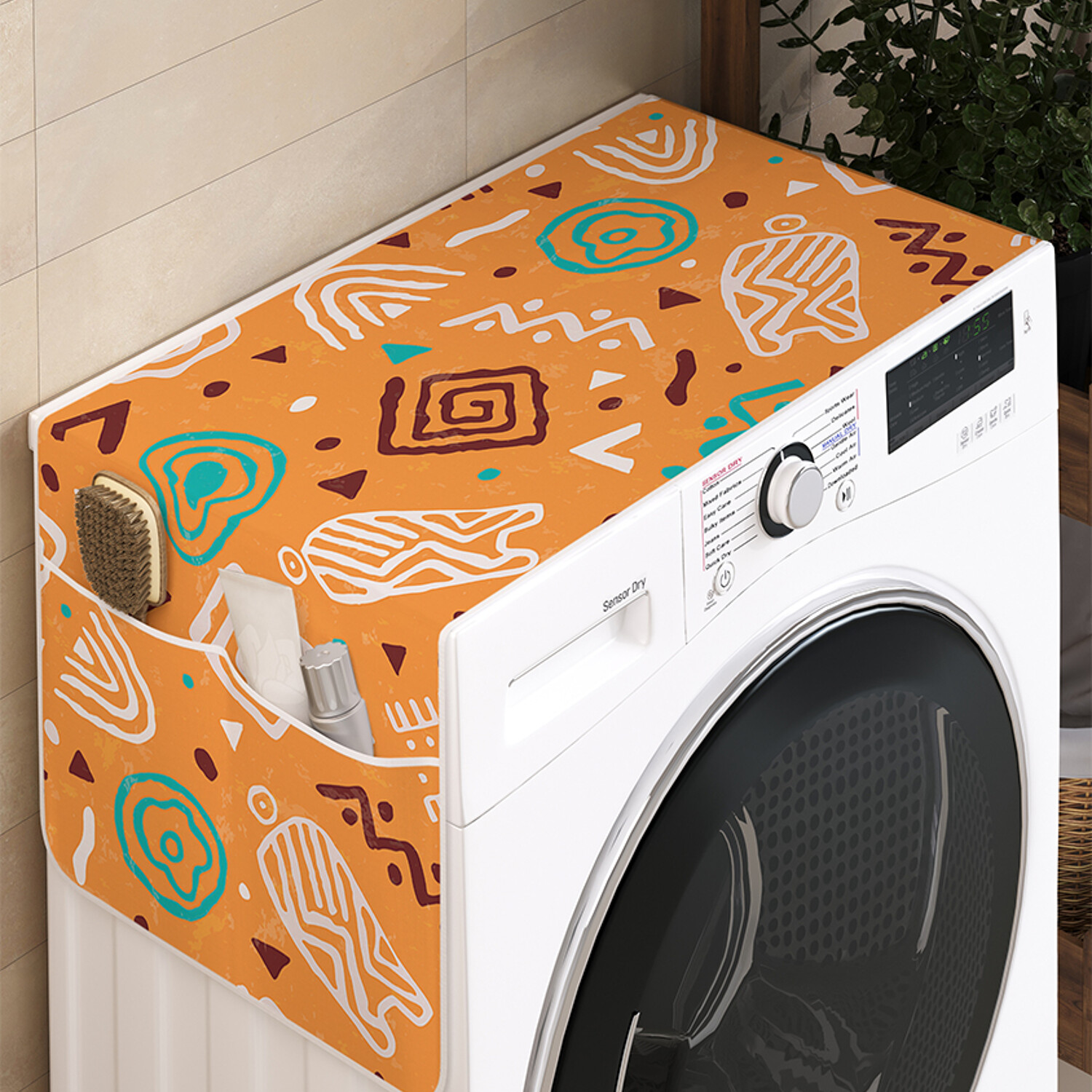 

Чехол накидка для стиральной машины Ambesonne с рисунком 35 на 120, Африканская стилистика