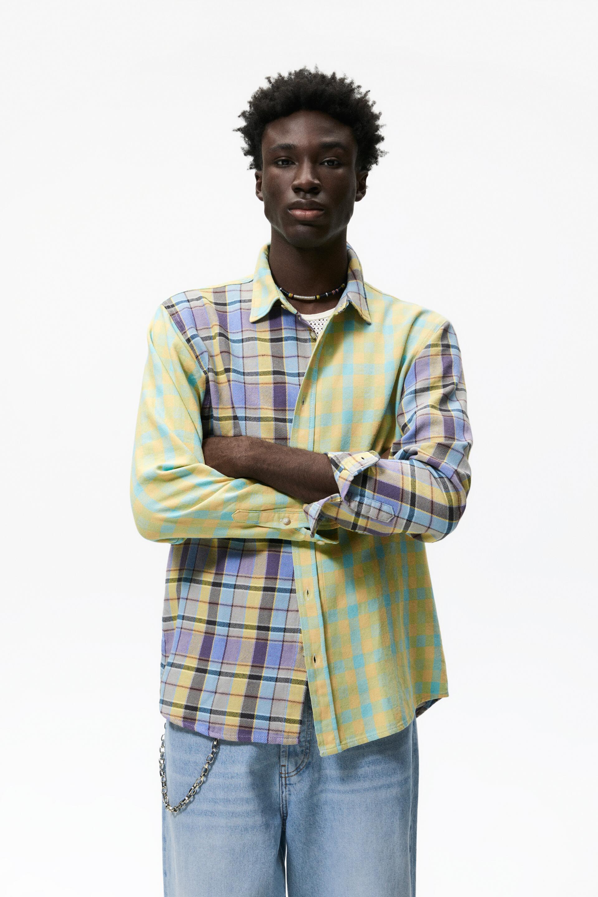 

Рубашка мужская ZARA 07446399 фиолетовая L (доставка из-за рубежа), 07446399