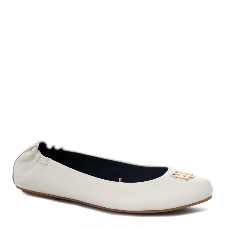 фото Женские балетки tommy hilfiger th hardware ballerina fw0fw05120 цв. молочно-белый 38 eu