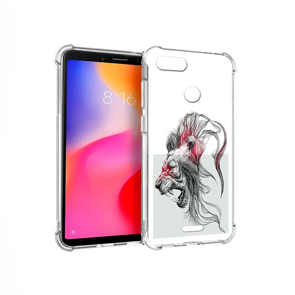 

Чехол MyPads Tocco для Xiaomi Redmi 6 разъяренный лев (PT113762.304.576), Прозрачный, Tocco