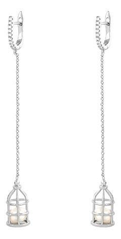 Серьги из серебра Silver Sky SE-D0532A, жемчуг искусственный\\фианит