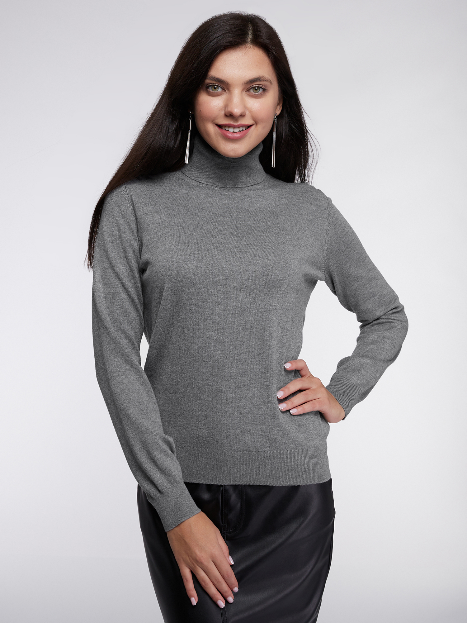 

Водолазка женская oodji 74412005-5B серая XL, Серый, 74412005-5B