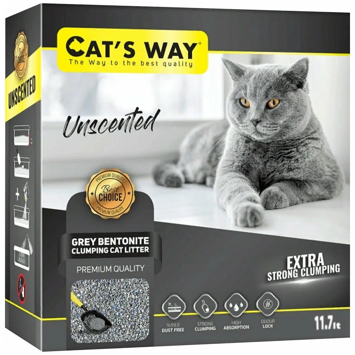 Впитывающий наполнитель Cats Way бентонитовый, 10 кг