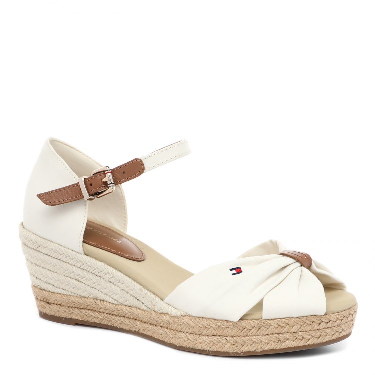 фото Женские эспадрильи tommy hilfiger basic open toe mid wedge fw0fw04785 цв. белый 40 eu