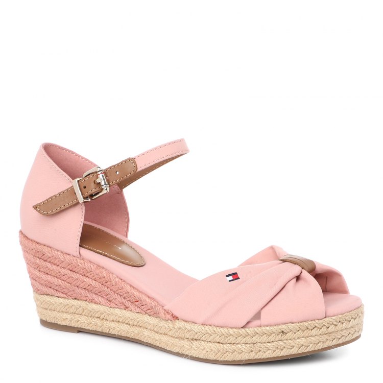 фото Женские эспадрильи tommy hilfiger basic open toe mid wedge цв. светло-розовый 41 eu