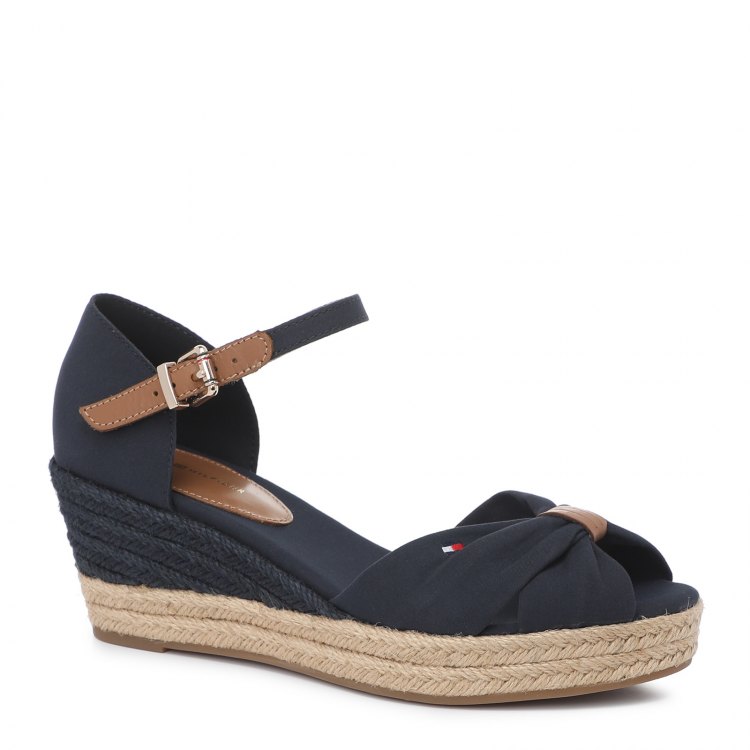 фото Женские эспадрильи tommy hilfiger basic open toe mid wedge цв. темно-синий 40 eu