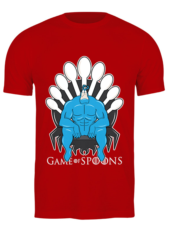 

Футболка мужская Printio Game of spoons красная 2XL, Game of spoons