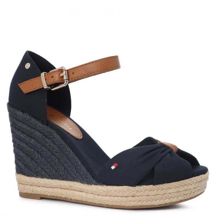 фото Женские эспадрильи tommy hilfiger basic opened toe high wedge цв. темно-синий 41 eu