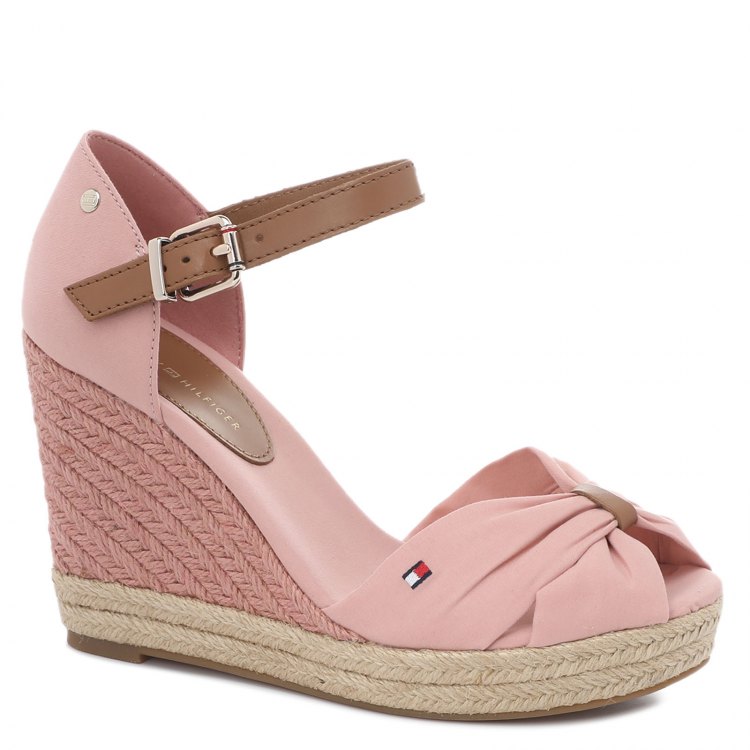 фото Женские эспадрильи tommy hilfiger basic opened toe high wedge цв. светло-розовый 41 eu