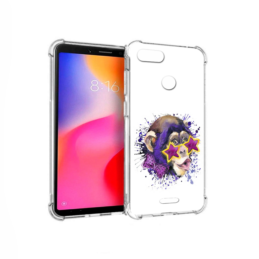 

Чехол MyPads Tocco для Xiaomi Redmi 6 обезьяна в очках (PT113762.304.524), Прозрачный, Tocco