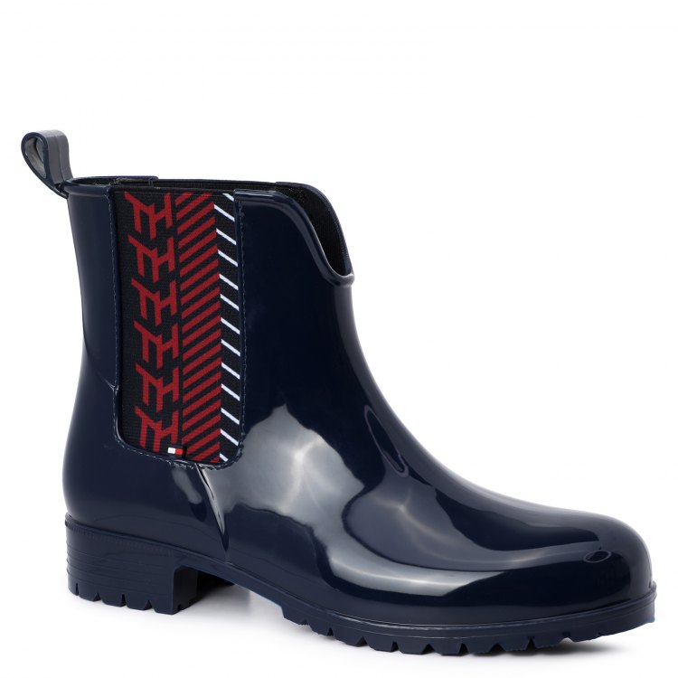 фото Женские ботинки челси tommy hilfiger th monogram rainboot fw0fw04592 цв. темно-синий 40 eu