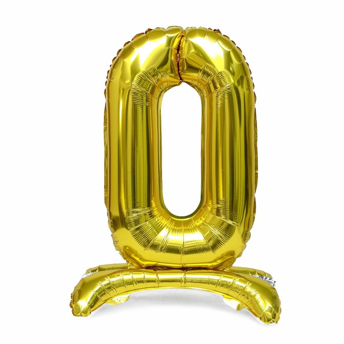 

Страна Карнавалия Шар фольгированный 32" «Цифра 0», на подставке, цвет золото, Золотистый