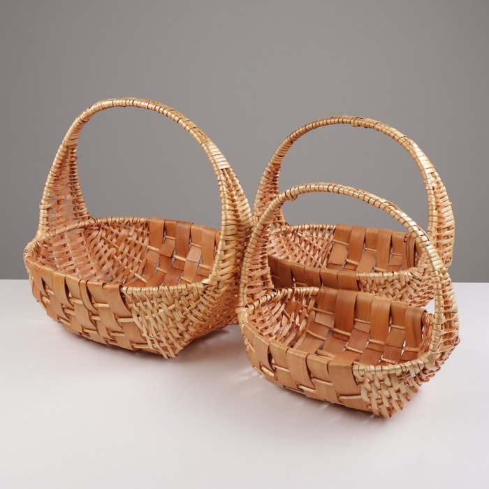 

Набор корзин 3 шт 41x32x1536 см 36x29x1436 см 31x25x1328 см лоза, Коричневый