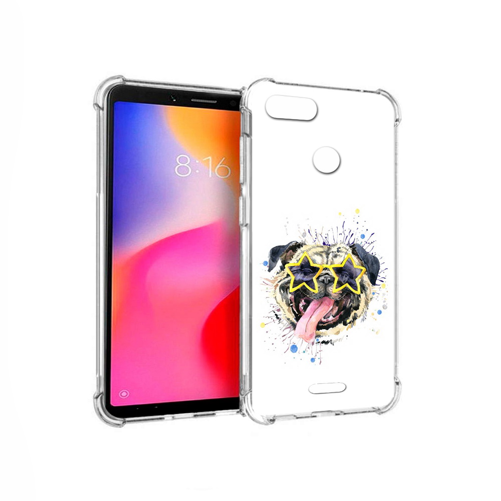 

Чехол MyPads Tocco для Xiaomi Redmi 6 мопс боксер (PT113762.304.482), Прозрачный, Tocco