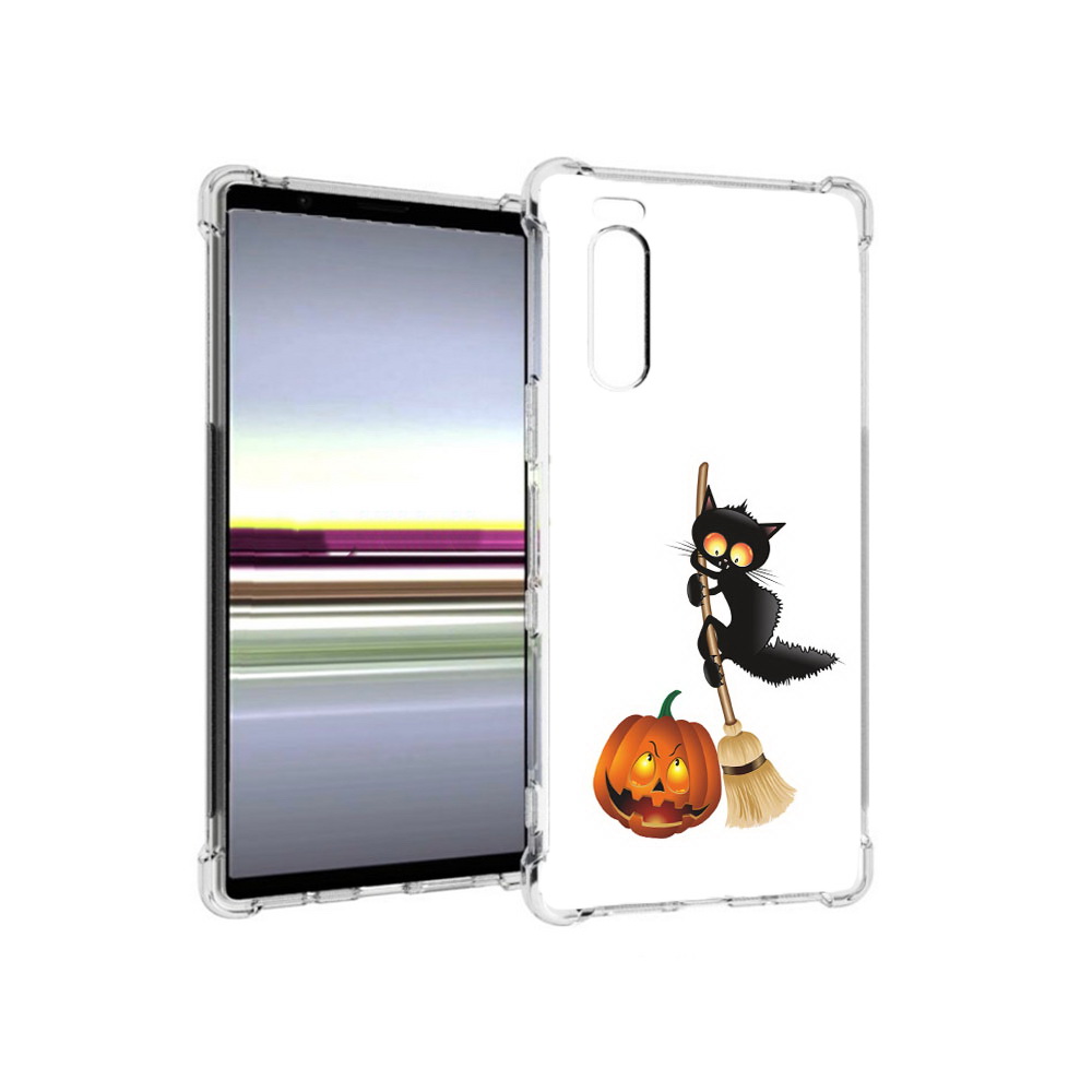 

Чехол MyPads Tocco для Sony Xperia 5 хэлуинский котик (PT139963.234.667), Прозрачный, Tocco