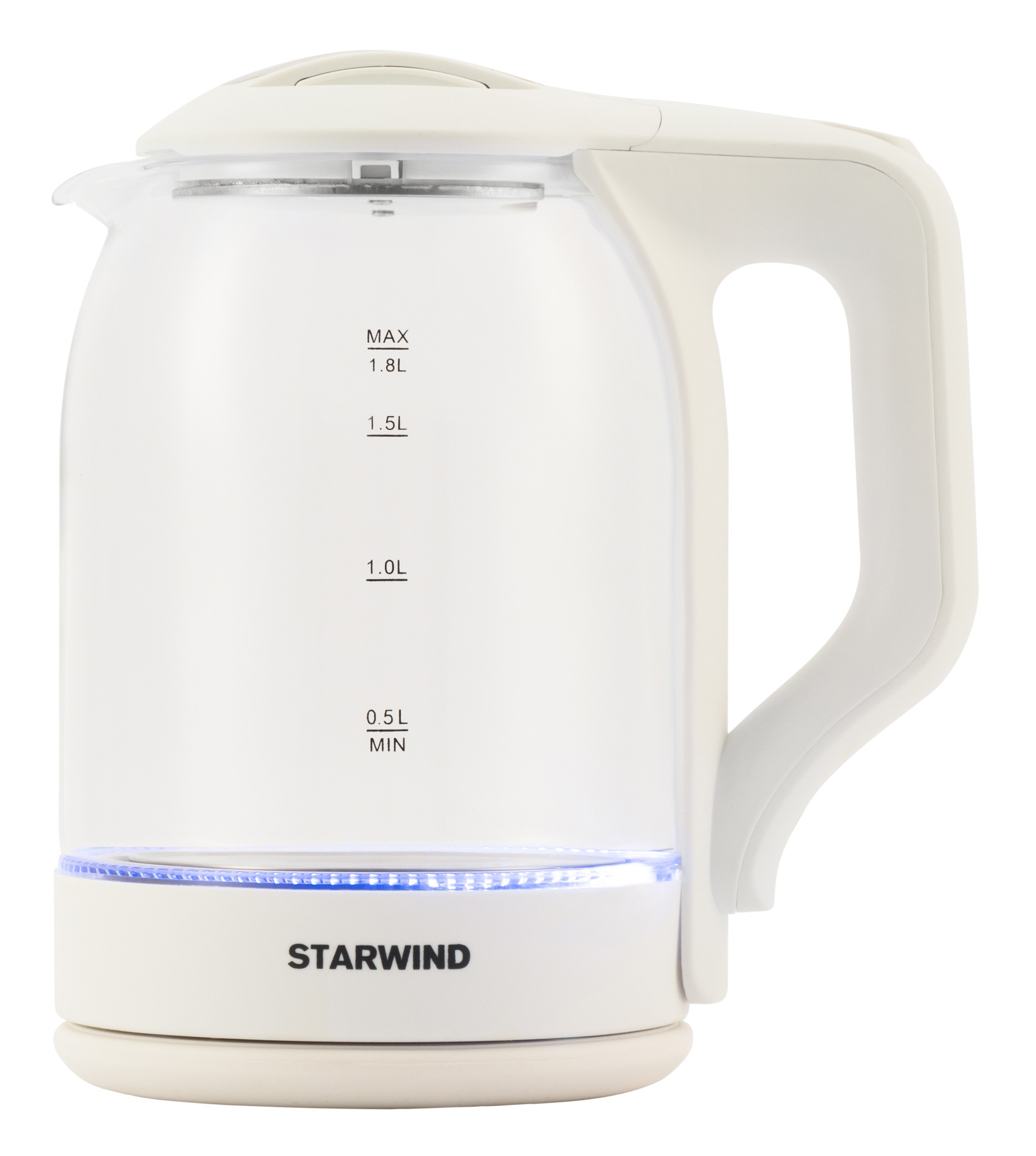 Чайник электрический STARWIND SKG1056 1.8 л белый, прозрачный тепловентилятор starwind shv2003 белый
