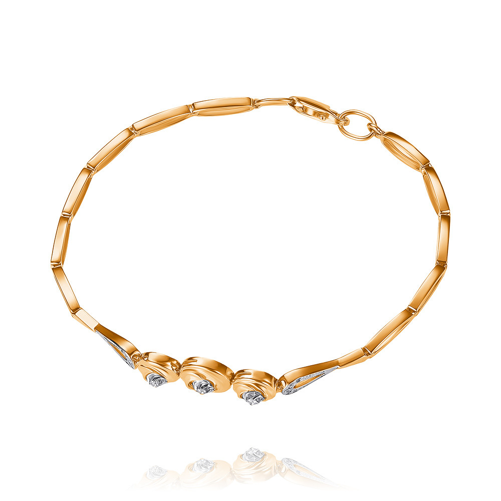 

Браслет из красного золота с бриллиантом р.  ADAMAS 7417373/01-А50Д-41, 7417373/01-А50Д-41