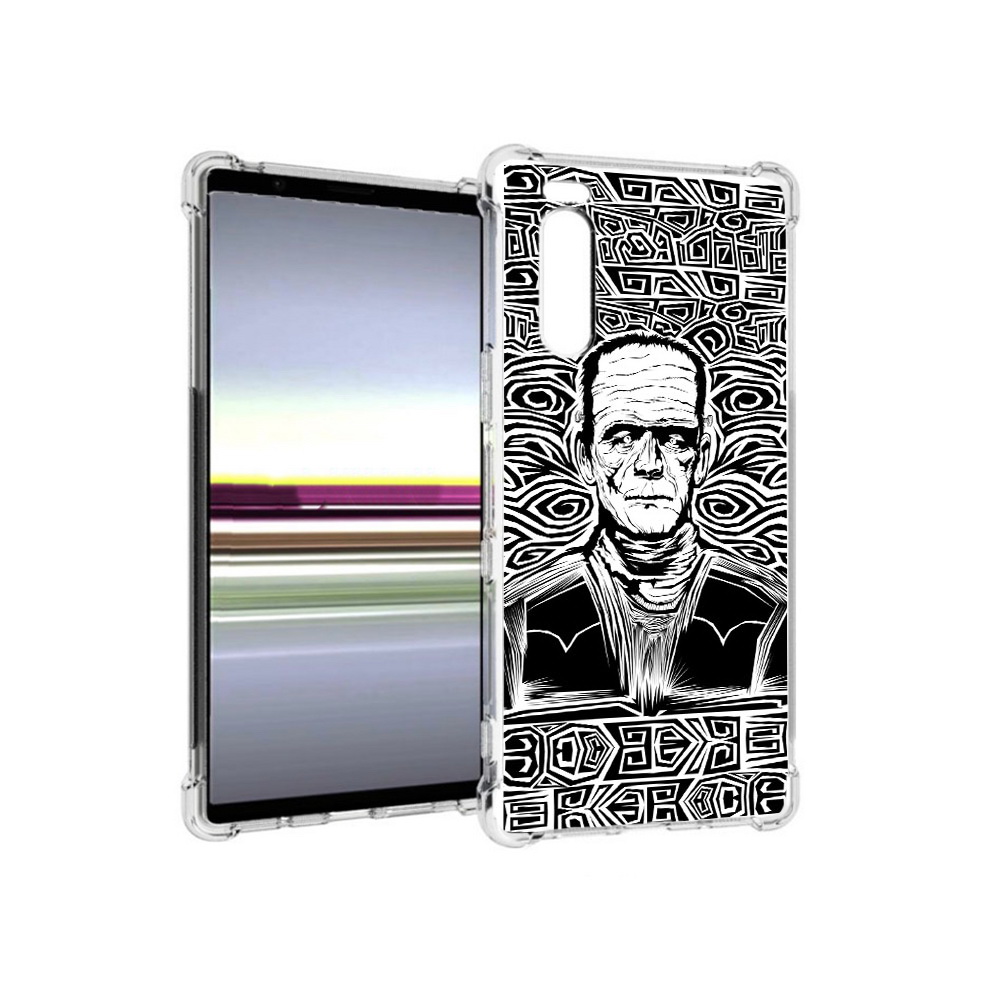 

Чехол MyPads Tocco для Sony Xperia 5 франкенштейн черно белый (PT139963.234.661), Прозрачный, Tocco