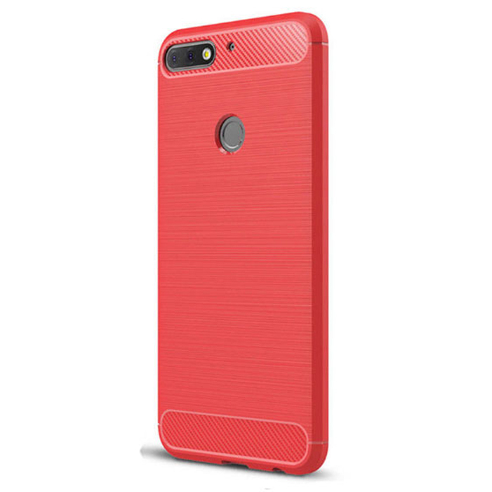 

Чехол силиконовый для Huawei Y6 2019 Carbon series красный, Huawei Y6 2019
