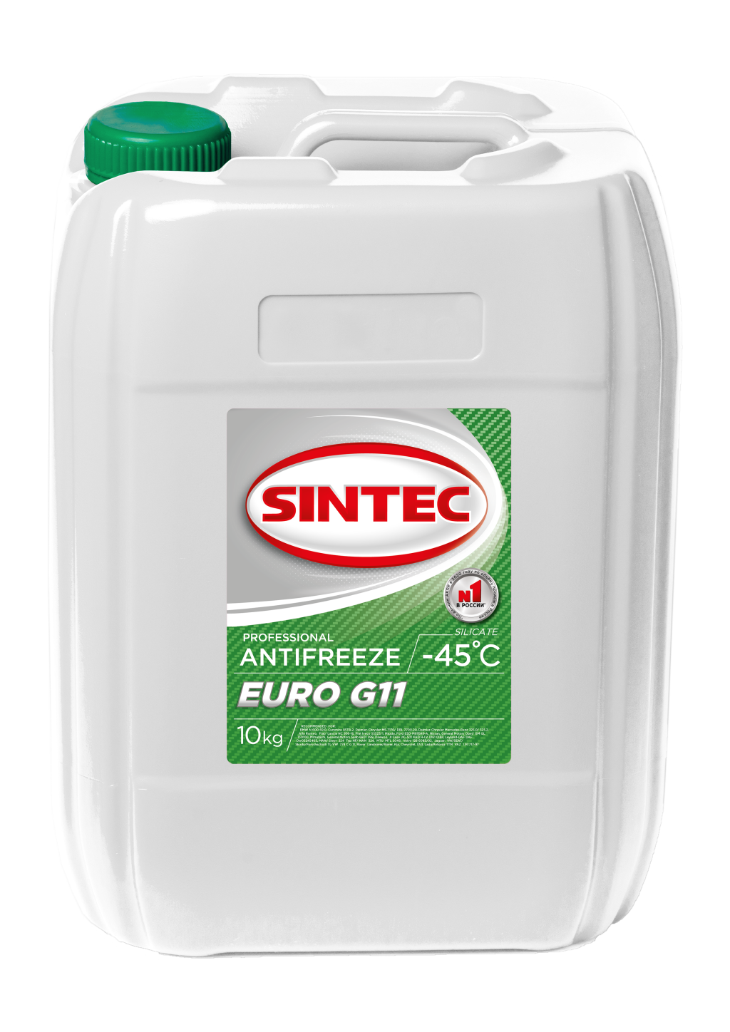 фото Антифриз sintec euro g11 (-45) зеленый 10 кг