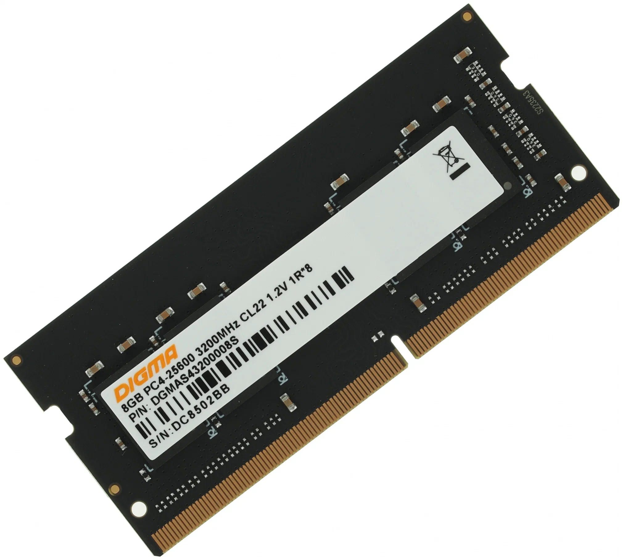 

Оперативная память DIGMA DGMAS43200008S (DGMAS43200008S), DDR4 1x8Gb, 3200MHz, DGMAS43200008S