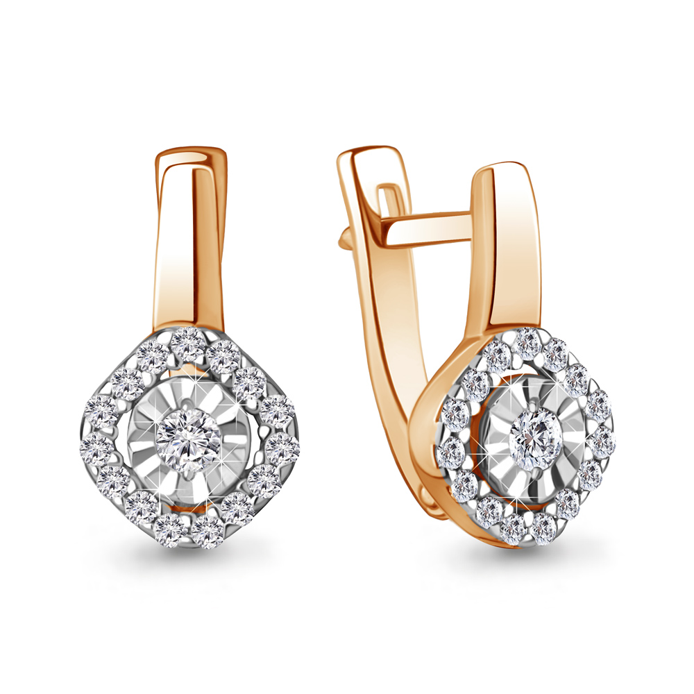 

Серьги из красного золота с бриллиантом Aquamarine 942826Ак, 942826Ак_585_кз