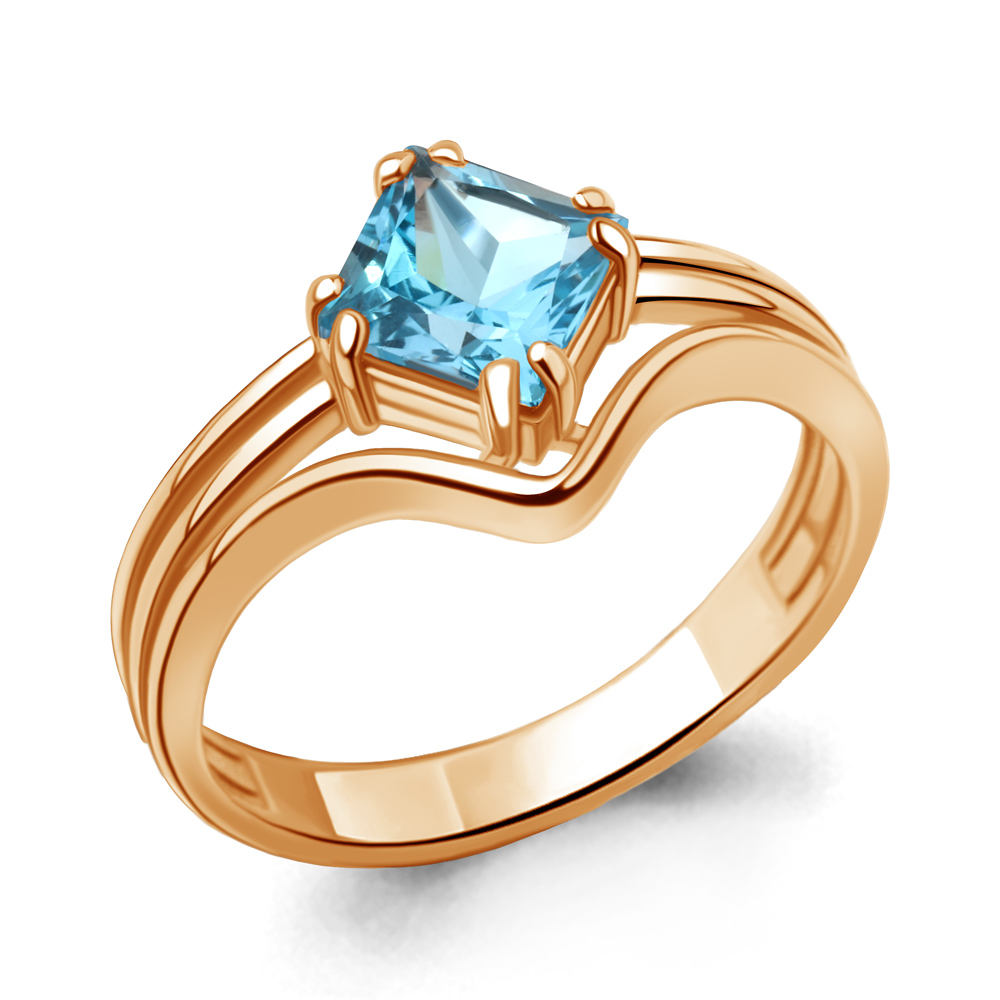 

Кольцо из серебра с топазом р.18,5 Aquamarine 6960605, 6960605_925_з