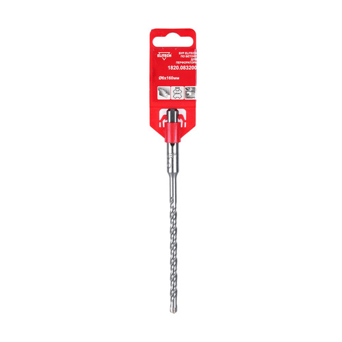 

Бур Elitech 1820.083200, по бетону, 6мм, SDS-PLUS, 1шт