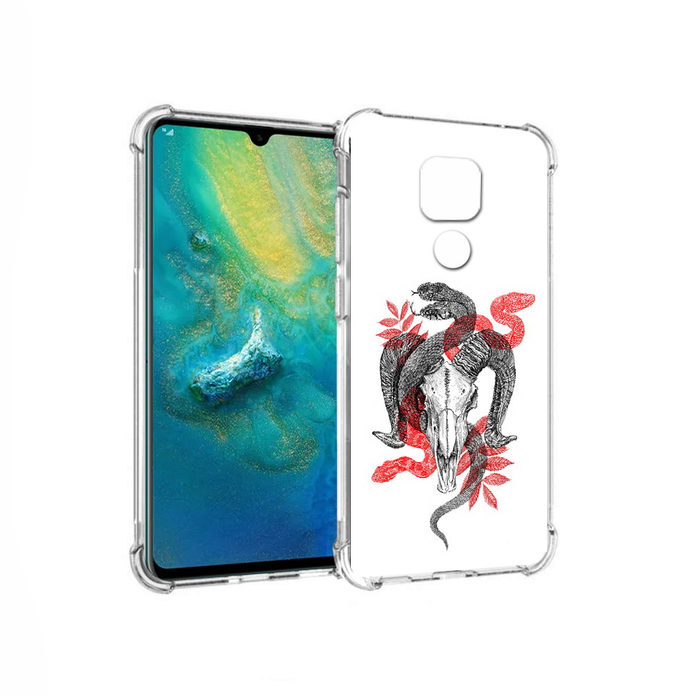 

Чехол MyPads Tocco для Huawei Mate 20x змея в черепе рисунок (PT124578.30.365), Прозрачный, Tocco