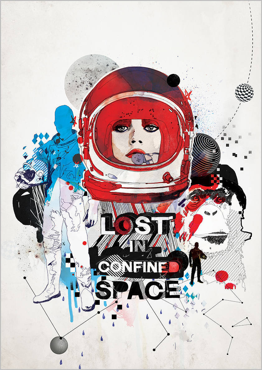 

Большой постер на стену Lost In Confined Space 50х70 см без рамы, MDPLOST