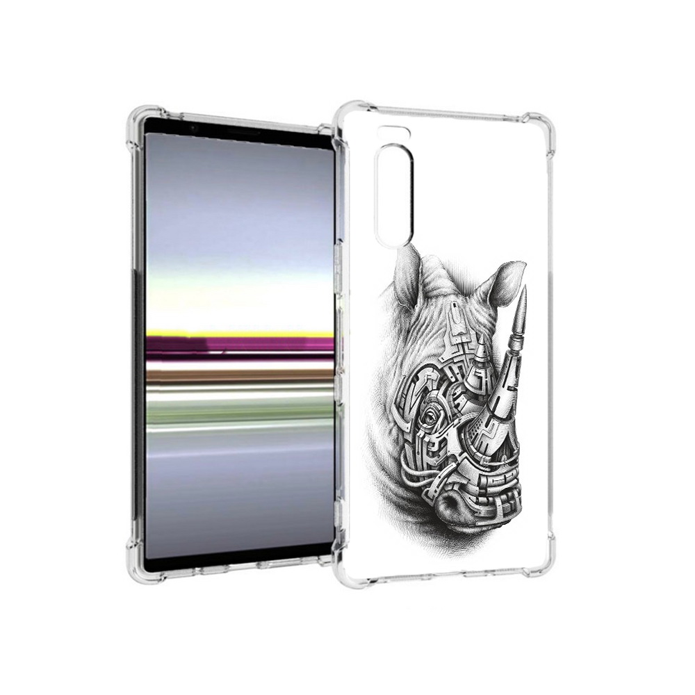 

Чехол MyPads Tocco для Sony Xperia 5 стальной носорог (PT139963.234.620), Прозрачный, Tocco