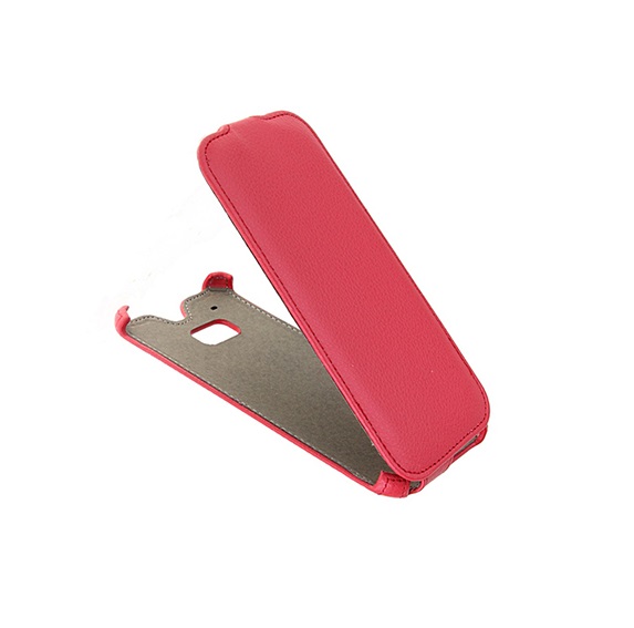 

Чехол для HTC One (M8) флип кожзам №1 <красный>