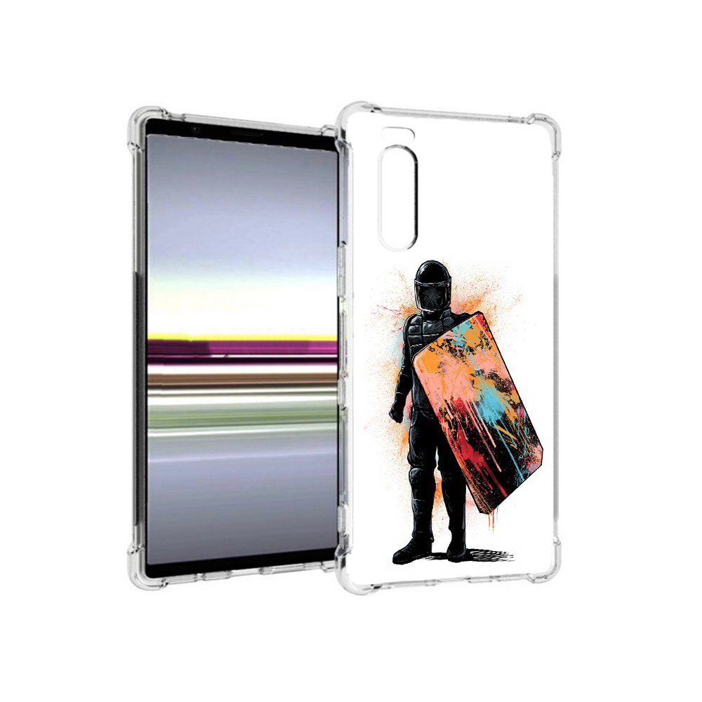 

Чехол MyPads Tocco для Sony Xperia 5 солдат с красочным щитом (PT139963.234.614), Прозрачный, Tocco